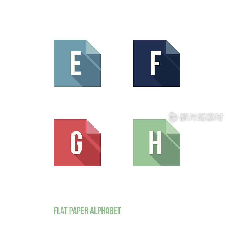 E F G H -平面设计纸按钮字母表